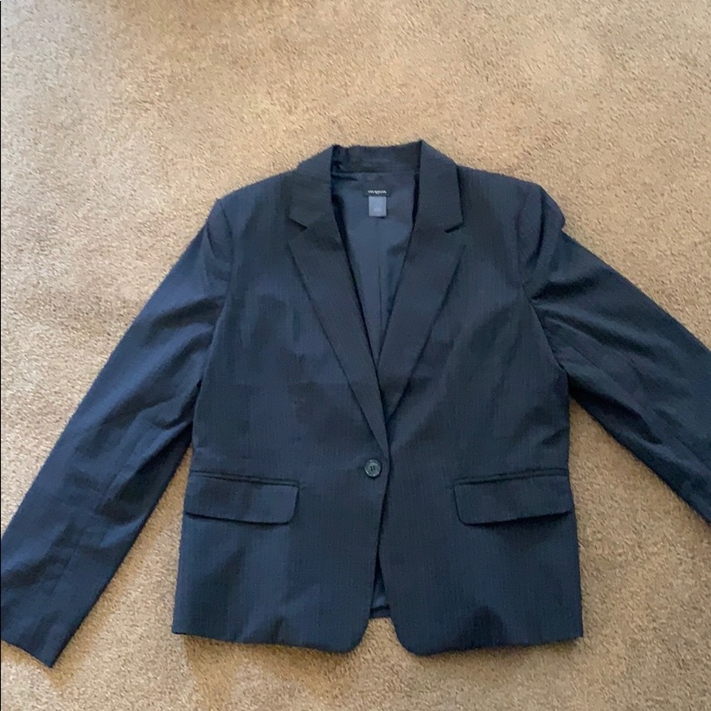 AnnTaylor blazer Size 16 black w/ and gold/purple